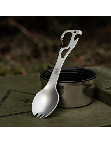 M-Tac Fork Spoon with Carabiner Stainless Steel Set 60011235