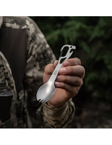 M-Tac Fork Spoon with Carabiner Stainless Steel Set 60011235