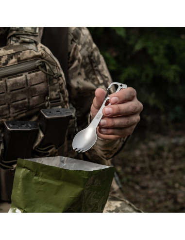 M-Tac Fork Spoon with Carabiner Stainless Steel Set 60011235
