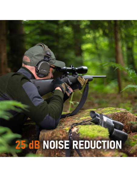 Sordin Supreme PRO Green aktyvios apsauginės šaudymo ausinės su gelio pagalvėlėmis