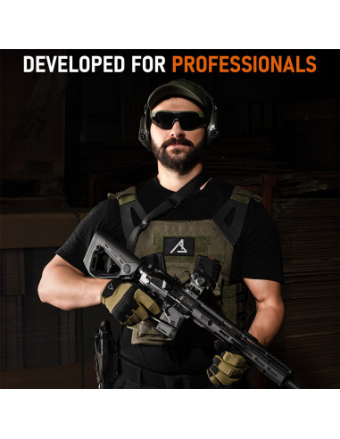 Sordin Supreme PRO Green aktyvios apsauginės šaudymo ausinės su gelio pagalvėlėmis šauliams