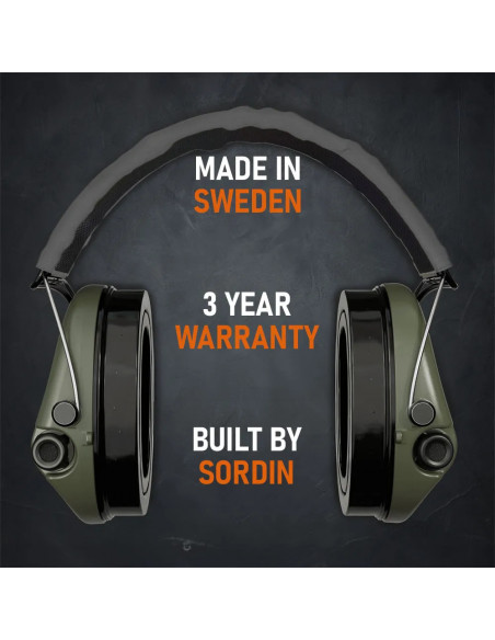 Sordin Supreme PRO Green aktyvios apsauginės šaudymo ausinės su gelio pagalvėlėmis