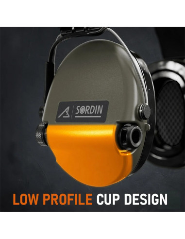 Sordin Supreme PRO Green aktyvios apsauginės šaudymo ausinės su gelio pagalvėlėmis