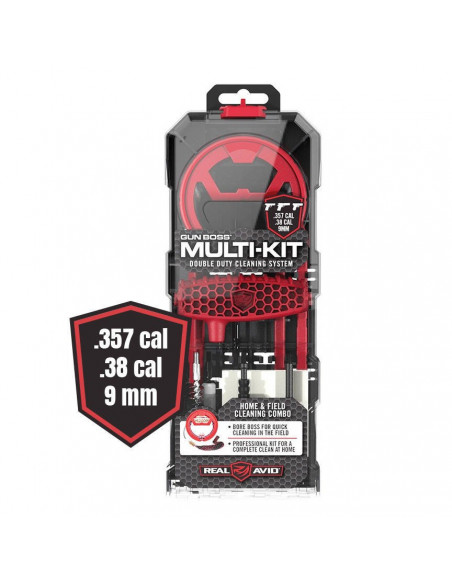 Real Avid Gun Boss Multi-Kit - .357 / .38 / 9 mm AVGBMK9MM ginklo valymo rinkinys