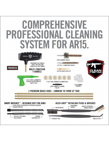 Real Avid Master Cleaning Station AR-15 ginklo priežiūros kilimėlis su įrankiais AVMCS-AR