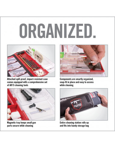 Real Avid Master Cleaning Station AR-15 ginklo priežiūros kilimėlis su įrankiais AVMCS-AR