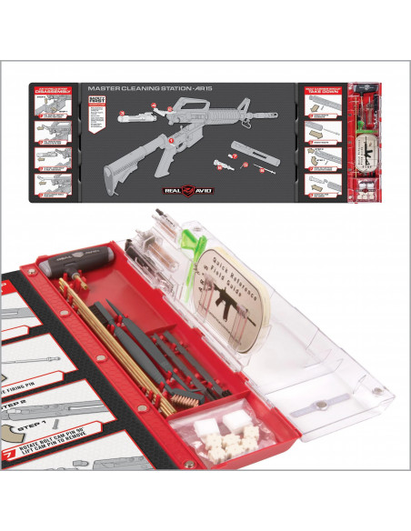 Real Avid Master Cleaning Station AR-15 ginklo priežiūros kilimėlis su įrankiais AVMCS-AR