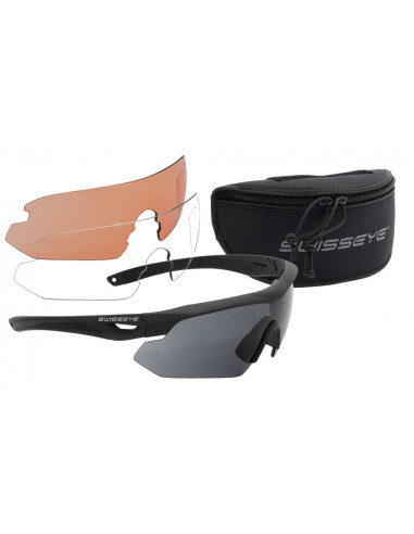 SwissEye Nighthawk Balistiniai Apsauginiai Akiniai Juodi 40291 3 stikliukai