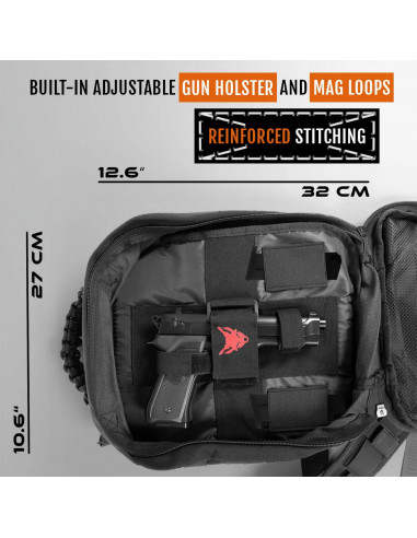 ACE Schakal Gun Bag for handguns, magazines, accessories. Shooting range bag. Black