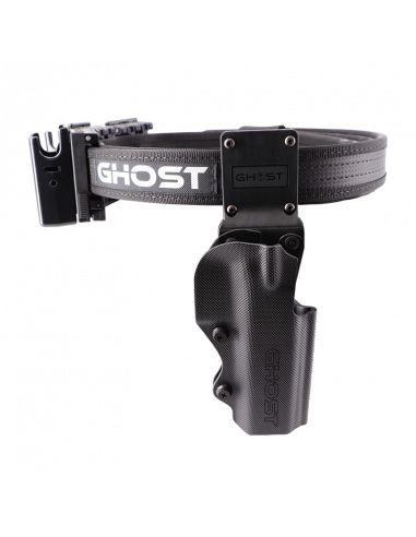 GHOST Carbon Belt sportinio šaudymo  diržas dvigubas ginklo dėklu ir dėtuvėms