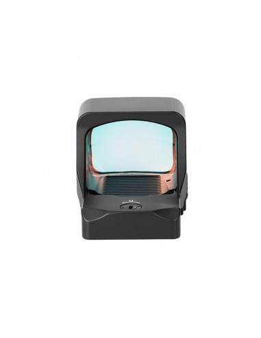 Back side Holosun HE507COMP-GR green dot sight with large window and CRS reticle system.