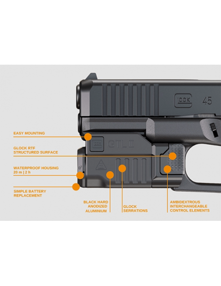 GLOCK GTL II Tactical Light LED Rail-Mounted Light for GLOCK Pistols GLOCK GTL II Tactical Light LED Rail-Mounted Light for GLOCK Pistols