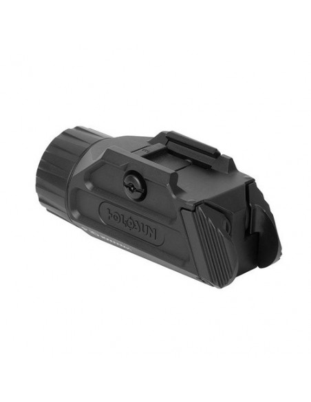 Holosun P.ID 1000 lumen tactical rechargeable weapon flashlight mounted on a pistol