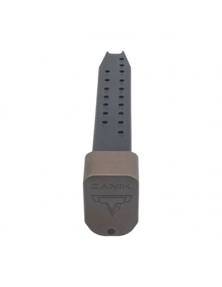 Canik TTI Combat 19-round pistol magazine with MMAC-804 extended base 9x19mm Canik TTI Combat 19-round pistol magazine with MMAC-804 extended base 9x19mm