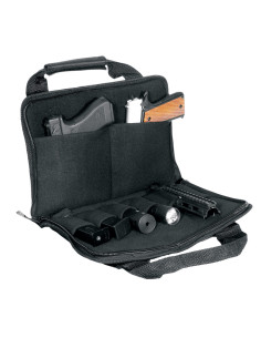 UTG Homeland Security Deluxe Double Pistol Case PVC-PC02B – full view, black 2