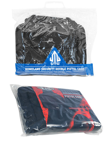 UTG Homeland Security Deluxe Double Pistol Case PVC-PC02B package retail