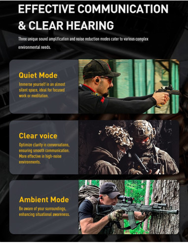 Earmor M20T Pro active hearing protectors Bluetooth 5.4 black M20TPRO-BK