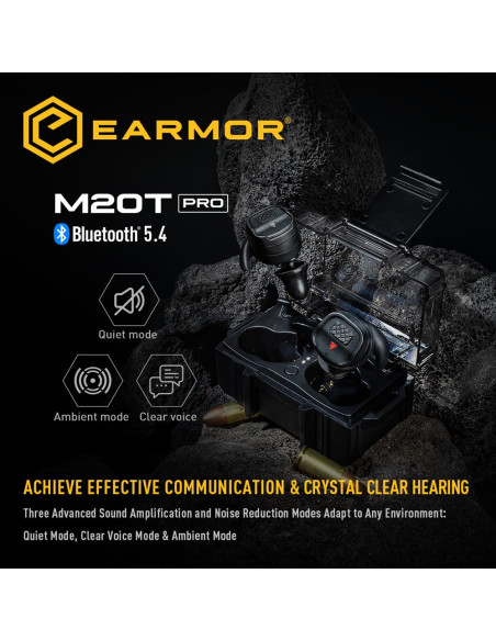 Earmor M20T Pro active hearing protectors Bluetooth 5.4 black M20TPRO-BK
