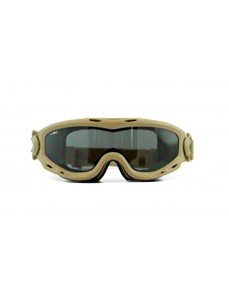 Wiley X Spear Dual Lens Tan Goggle - Grey/Clear/Light Rust Shields Wiley X Spear Dual Lens Tan Goggle - Grey/Clear/Light Rust Shields