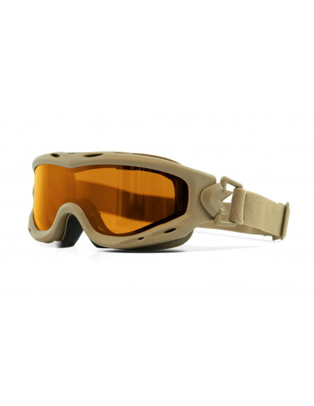 Wiley X Spear Dual Lens Tan Goggle - Grey/Clear/Light Rust Shields Wiley X Spear Dual Lens Tan Goggle - Grey/Clear/Light Rust Shields